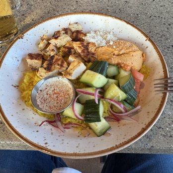 Lazy Dog Restaurant & Bar - Mediterranean Chicken Bowl - New American Near Me - Euless, Texas Lazy Dog Restaurant & Bar - Mediterranean Chicken Bowl - New American Near Me - Euless, Texas
