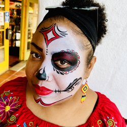 BLUEtiful the Clown - Día de los Muertos face painting @ Fiesta de Reyes, Old Town SD., next to Geppetto's.  10/15 - 11/2/2022