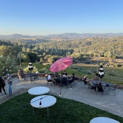 Gianelli Vineyards Tasting Room - View of the outdoor tasting area from the 2nd floor deck (which is part of their Airbnb, right above the tasting room)
