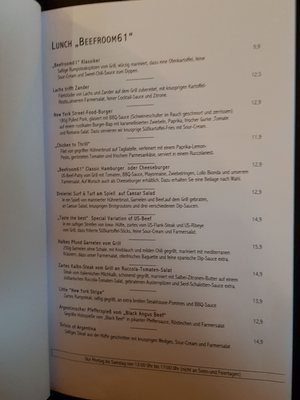 Menu photo 6 Beefroom61 Munich, BY