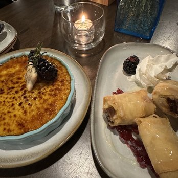 Sura - lychee crème brûlée + banana egg roll w/ brie - Thai Near Me - Washington, DC, District of Columbia