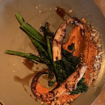 Shaker + Spear - Charred Octopus, Hazelnut Romesco Broccolini - Seafood Near Me - Seattle, Washington Shaker + Spear - Charred Octopus, Hazelnut Romesco Broccolini - Seafood Near Me - Seattle, Washington