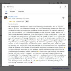 Amazing Massage - Reading reviews like this truly means the world to us.