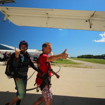 Skydive Midwest Skydiving Center - Getting ready to board.  Pumped to go - Skydiving Near Me - Sturtevant, Wisconsin
