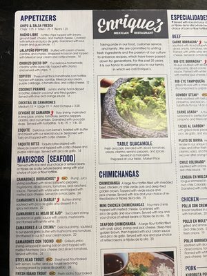 Menu photo 5 Enrique's Mexican Restaurant Kuna, ID