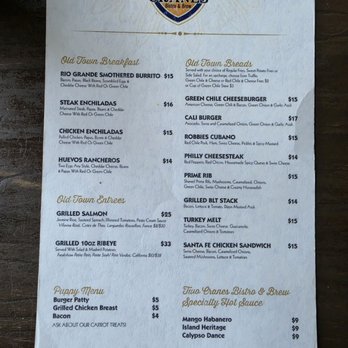 Two Cranes Bistro and Brew - Menu - Comfort Food Near Me - Albuquerque, New Mexico