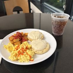 Drury Inn Paducah - Scrambled Eggs, Fried Potatoes along with Gravy and Biscuits