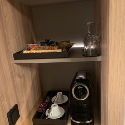 Espresso machine and snacks Espresso machine and snacks