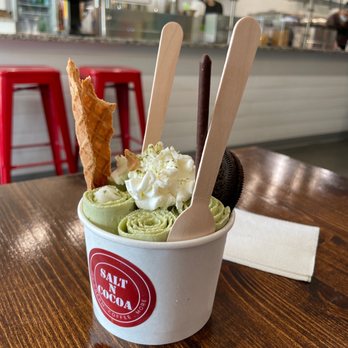 Salt N Cocoa - Matcha rolled ice cream! - Ice Cream & Frozen Yogurt Near Me - Durham, North Carolina