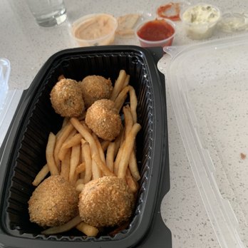 Orleans Seafood Kitchen - Boudin balls and fries comes with 6...but couldn't wait for the picture. - Cajun/Creole Near Me - Katy, Texas Orleans Seafood Kitchen - Boudin balls and fries comes with 6...but couldn't wait for the picture. - Cajun/Creole Near Me - Katy, Texas