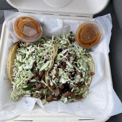 One pork and one carne asada taco.