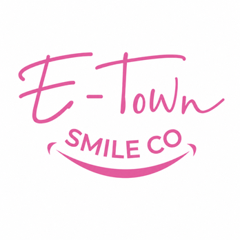 E Town Smile - Official E-Town Smile Co. logo in bright pink, featuring a handwritten "E-Town" wordmark, curved "SMILE CO" lettering, and a ... - Cosmetic Dentists Near Me - Elizabethtown, Kentucky E Town Smile - Official E-Town Smile Co. logo in bright pink, featuring a handwritten "E-Town" wordmark, curved "SMILE CO" lettering, and a ... - Cosmetic Dentists Near Me - Elizabethtown, Kentucky
