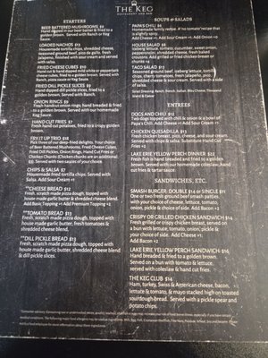 Menu photo 1 The Keg Graytown, OH Menu photo 1 The Keg Graytown, OH