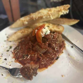 STIRR - Wagyu meatballs with sourdough cheese toast and ricotta... yum! - Cocktail Bars Near Me - Dallas, Texas