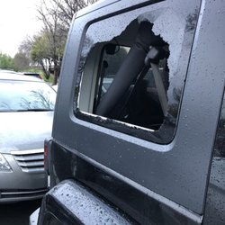 Tamien Caltrain Station - Smashed window