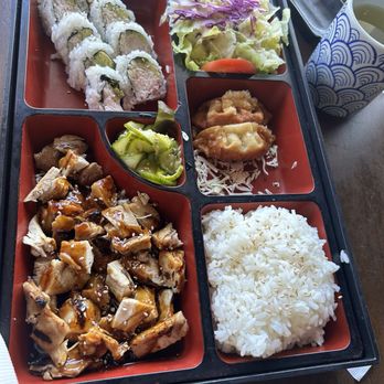 Aikan Sushi - Bento box - teriyaki chicken and CA roll - Sushi Bars Near Me - Long Beach, California