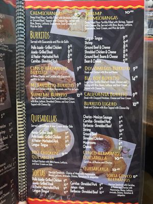Menu photo 5 Cinco Hermanos Michie, TN