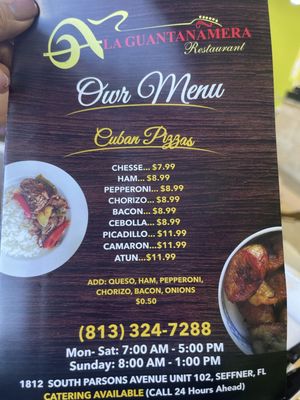 Menu photo 1 La Guantanamera Restaurant Seffner, FL Menu photo 1 La Guantanamera Restaurant Seffner, FL