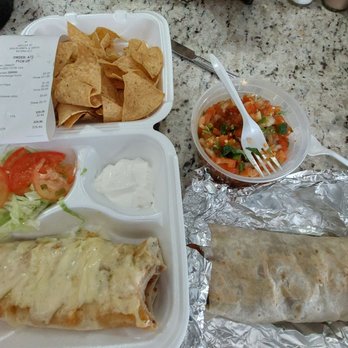 Mexico Restaurant - 2 undersized Burritos  Chips and Pico  No flavor so sorry  Almost $30 bucks Picked up! - Mexican Near Me - Des Plaines, Illinois