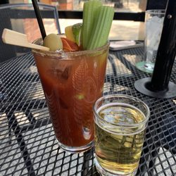 Peddlers Pizza Pub - Bloody Mary with beer side car