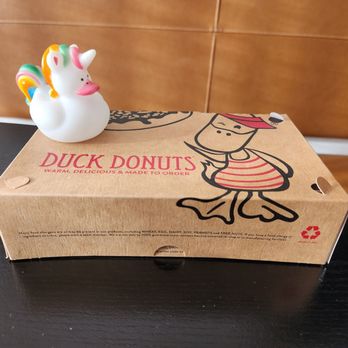 Duck Donuts - Unicorn rubber ducky $3, cake donut $3. 12-9-23 - Donuts Near Me - Irvine, California
