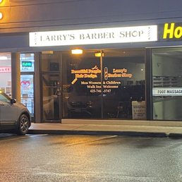 Exterior outside entrance of Larry's Barber Shop - Bellevue, Washington Exterior outside entrance of Larry's Barber Shop - Bellevue, Washington