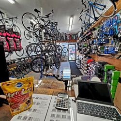 MetroCycle Bike Shop - Inside MetroCycle Bike Shop facing outward