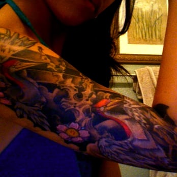 Bad Apple Tattoo - Sleeve done by Ez Ortega - Tattoo Near Me - Las Vegas, Nevada Bad Apple Tattoo - Sleeve done by Ez Ortega - Tattoo Near Me - Las Vegas, Nevada