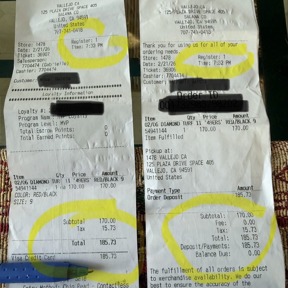 Hibbett - The two duplicate charges placed within a minute of another. - Shoe Stores Near Me - Vallejo, California Hibbett - The two duplicate charges placed within a minute of another. - Shoe Stores Near Me - Vallejo, California