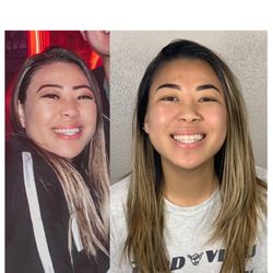 Glam N Glow - Client's Drawing vs After Ombré Brow Tattoo