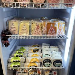 Vegan cheese selection from the Mini Market section.