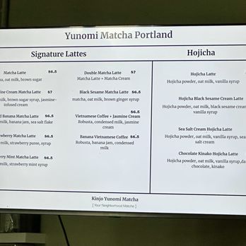 Yunomi Matcha - menu - Cafes Near Me - Portland, Oregon Yunomi Matcha - menu - Cafes Near Me - Portland, Oregon