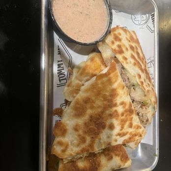 Tommy Tacos y Tequila - Chicken quesadilla with Tommy's secret dipping sauce - Tacos Near Me - Huntington, New York Tommy Tacos y Tequila - Chicken quesadilla with Tommy's secret dipping sauce - Tacos Near Me - Huntington, New York