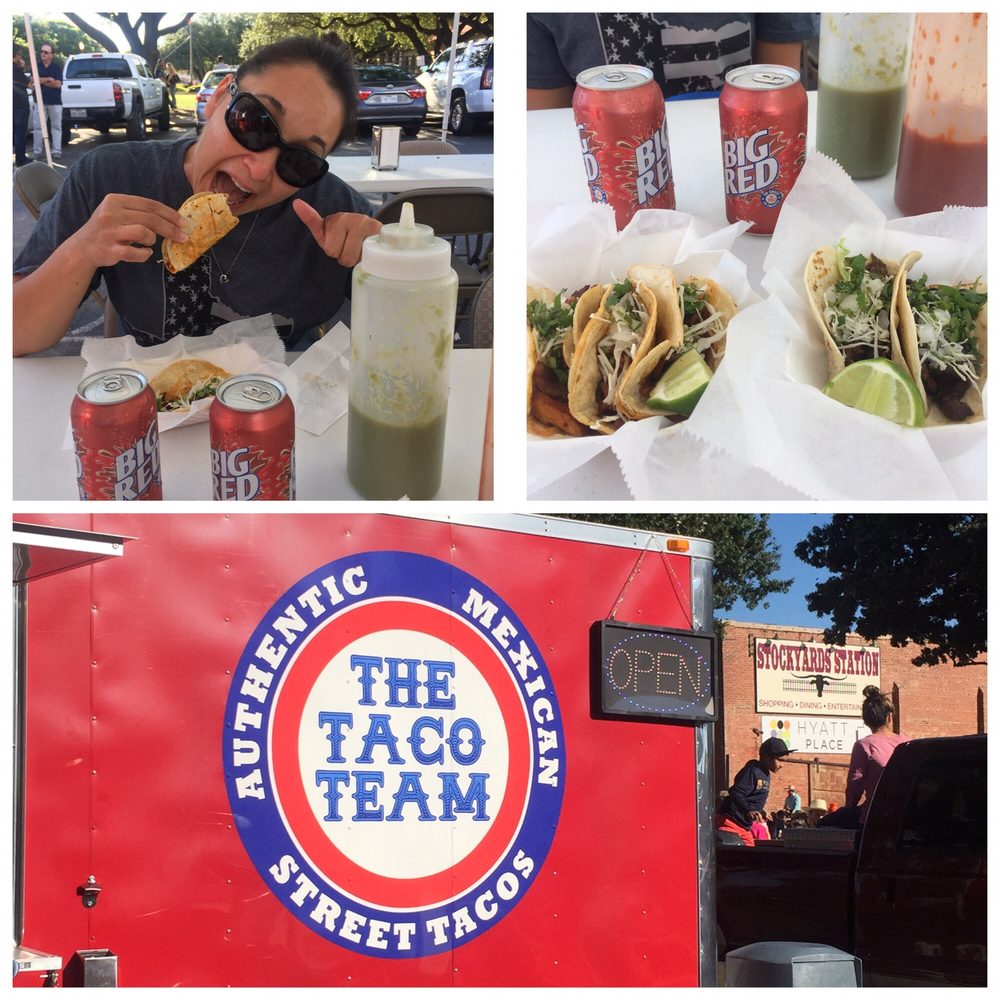 The Taco Team - a man eating a taco - Food Trucks Near Me - Fort Worth, Texas