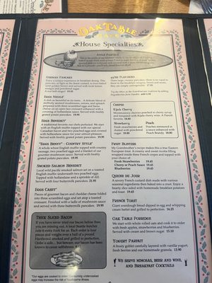 Menu photo 2 The Oak Table Cafe Sequim, WA Menu photo 2 The Oak Table Cafe Sequim, WA