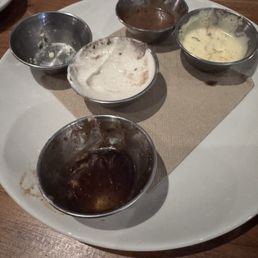 Sauce sampler for the steaks Sauce sampler for the steaks