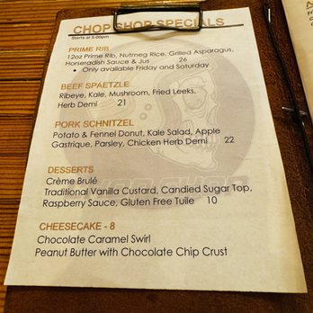 Chop Shop - Menu - American Near Me - Butler, Pennsylvania