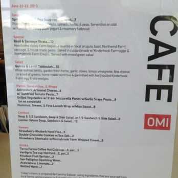 Café Omi - the menu of the restaurant - Cafes Near Me - Ghent, New York Café Omi - the menu of the restaurant - Cafes Near Me - Ghent, New York