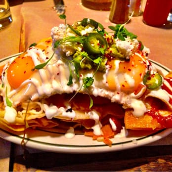 Nights and Weekends - Bacon & Egg Chilaquiles with Jalapenos and Queso Fresca - Bars Near Me - Brooklyn, New York Nights and Weekends - Bacon & Egg Chilaquiles with Jalapenos and Queso Fresca - Bars Near Me - Brooklyn, New York
