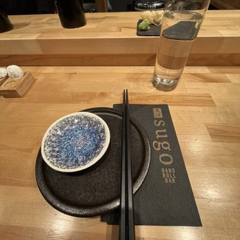Sugo Hand Roll Bar - Place setting at bar - Sushi Bars Near Me - Seattle, Washington