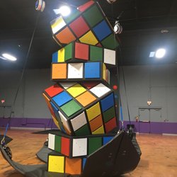 Surge Adventure Park - Wall climbing on a Rubix Cube