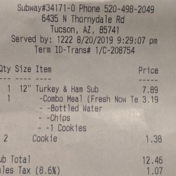Subway - $7.89 for a foot long then and additional$3.19 to make it a combo? - Sandwiches Near Me - Tucson, Arizona Subway - $7.89 for a foot long then and additional$3.19 to make it a combo? - Sandwiches Near Me - Tucson, Arizona