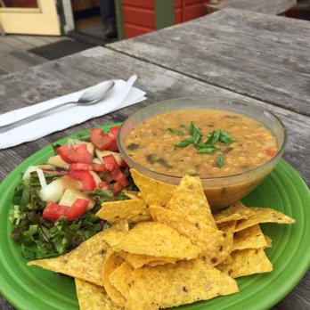 Vortex - Soup of the day with corn chips and a fresh green salad - Vegetarian Near Me - Lopez Island, Washington Vortex - Soup of the day with corn chips and a fresh green salad - Vegetarian Near Me - Lopez Island, Washington