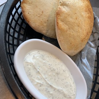 Turquaz Kebab House - Bread with dill yogurt sauce - Middle Eastern Near Me - Edmonton, Alberta