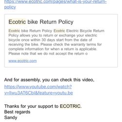 Email refusing return of "accessories".