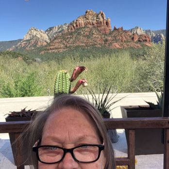 Hideaway House - My view from my table at the patio - Pizza Near Me - Sedona, Arizona