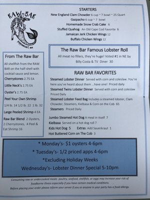 Menu photo 4 The  Raw Bar Mashpee, MA