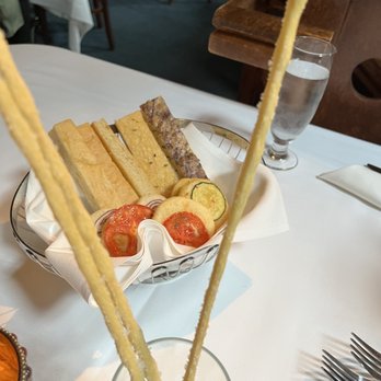 Nicola's Ristorante - Bread basket and "sticks of salt" - Italian Near Me - Cincinnati, Ohio Nicola's Ristorante - Bread basket and "sticks of salt" - Italian Near Me - Cincinnati, Ohio