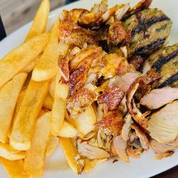 Shawarma Vegas - 2 meat combo Turkey Shawarma & Beef Kabob with Fries
