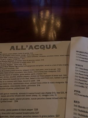 Menu photo 7 All'Acqua Los Angeles, CA